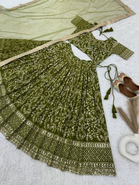 New Wedding Collection Faux Georgette Lehenga Choli  Designer Lehenga Choli