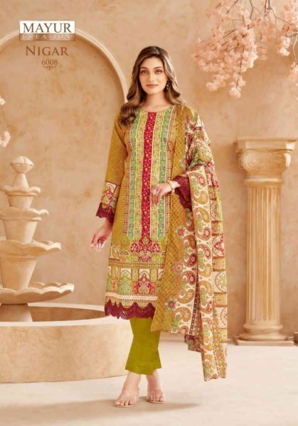 NIGAR Vol 06  Karachi Style Cotton Dress Material Collection Full Set Dress Material