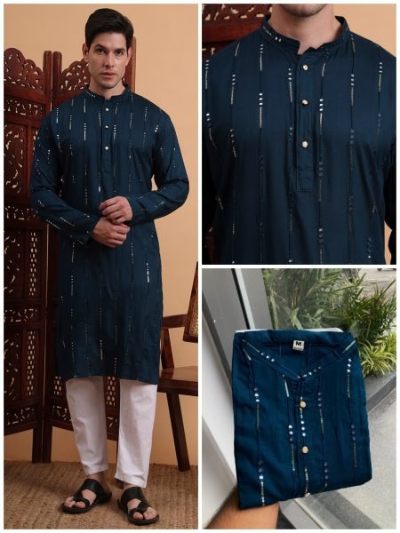 Ethnic Charm Kurta Designer Embroidered Rayon for Haldi, Sangeet & Garba Nights Kurta Pajama Wholesale