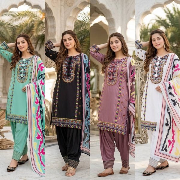 Noor Black Heavy Natural Silk Embroidered Palazzo Set Outfit for Wedding and Festive Celebrations Ready To Wear Collection