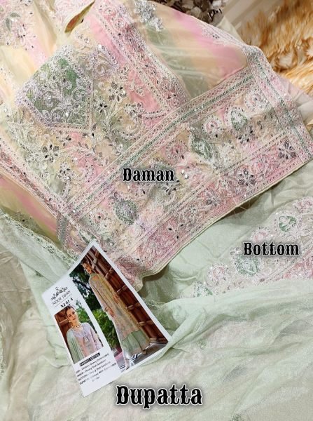 Noor Jahan Chinon Embroidered Suit Set with Santoon Inner and Matching Dupatta Pakistani Suits Wholesale