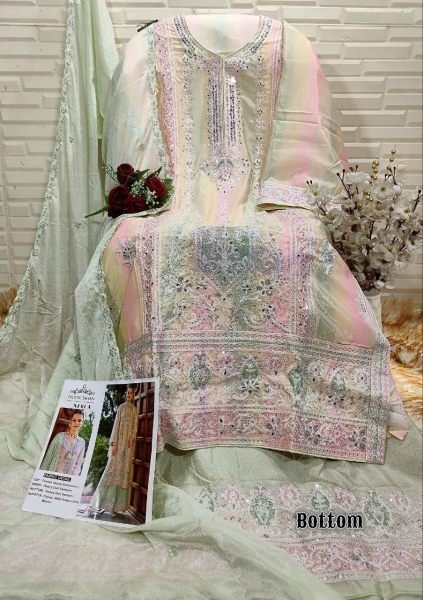 Noor Jahan Chinon Embroidered Suit Set with Santoon Inner and Matching Dupatta Pakistani Suits Wholesale