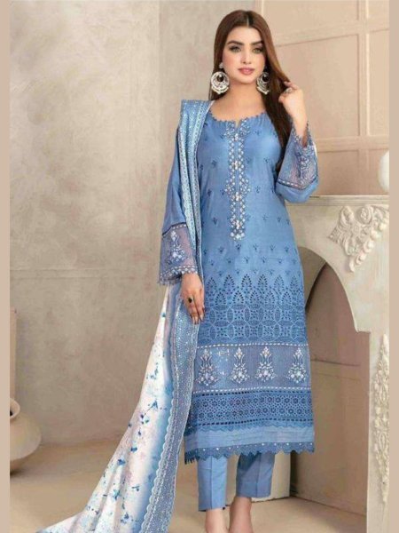 Noor Jahan Style Pakistani Cotton Suit with Embroidery    Digital Dupatta Festive Ready Salwar Kameez