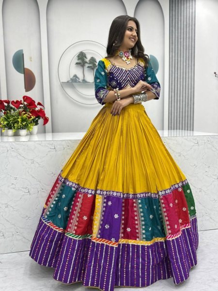 Noore Garba Cotton Chaniya Choli with Mirror Glow & Navratri Queen Charm  Lehenga