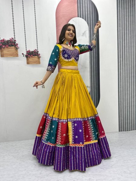 Noore Garba Cotton Chaniya Choli with Mirror Glow & Navratri Queen Charm Navratri Lehnega Choli