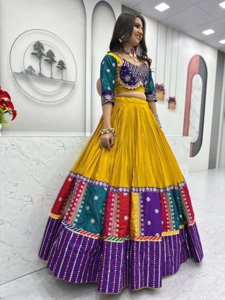 Noore Garba Cotton Chaniya Choli with Mirror Glow & Navratri Queen Charm Navratri Lehnega Choli