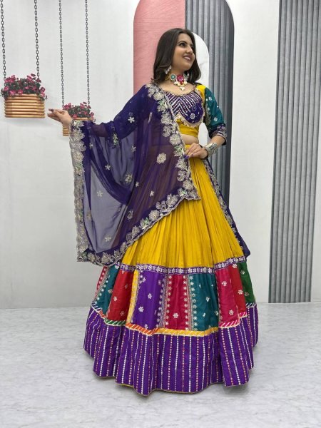 Noore Garba Cotton Chaniya Choli with Mirror Glow & Navratri Queen Charm Navratri Lehnega Choli