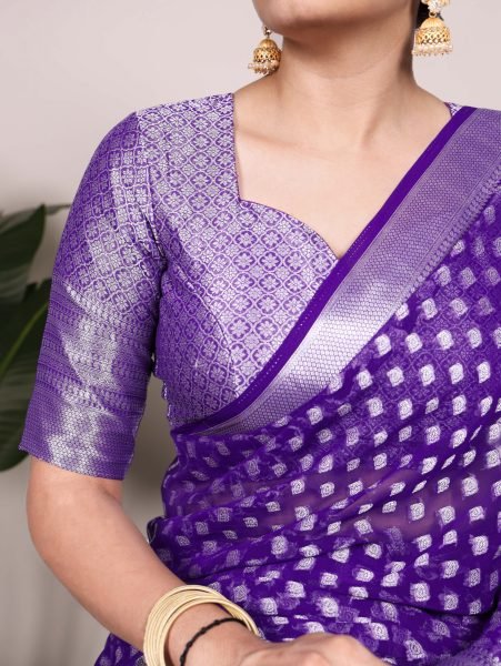 Nylon Georgette Sarees with Zari Work Latest Collection for Festive - Wedding & Event Wear by Royal Export Georgette Sarees Wholesale