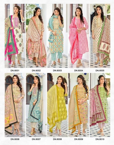 Odhani Vol 6 By Diya Trends Cotton Kurti With Bottom Dupatta 10 Pcs Full Set Full Set Kurti