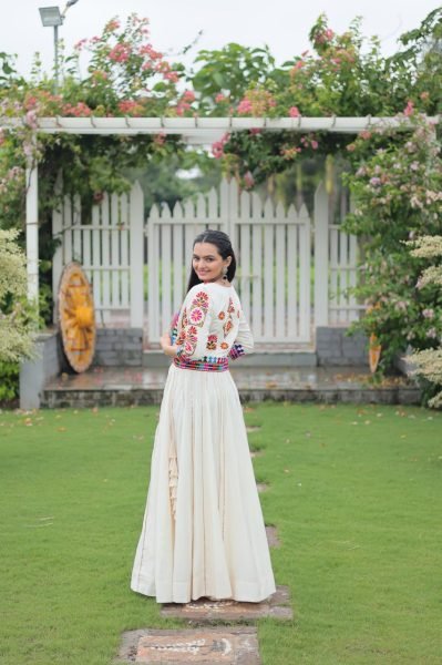 Off White Embroidered Lehenga Choli Elegant Navratri Collection 2025 Navratri Lehnega Choli