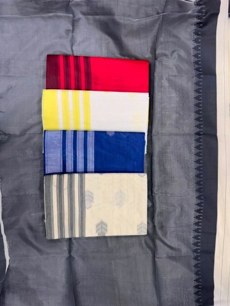 Off White Soft Linen Slub Saree with Rich Pallu Jacquard Weaving and Jacquard Border Blouse Linen Sarees Wholesale