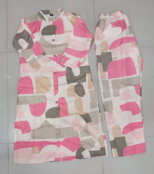 Office Wear Perfection Pink Poly Rayon Suit Set with Digital Print Ready to Wear Kurti With Bottom Wholesale