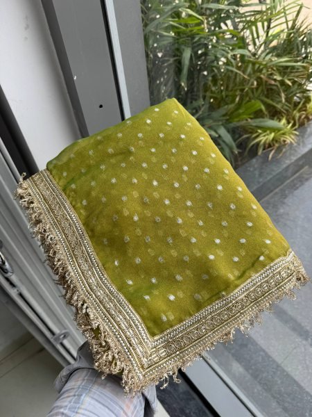 Olive Green Soft Viscose Jacquard Butti Silk Saree at Manufacturer Rate Silk Sarees Wholesale