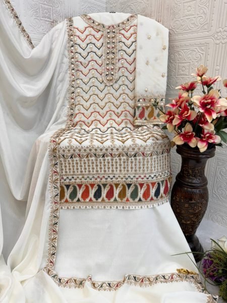 Online Wholesale Chinon Suit with Embroidery Party Wear Salwar Kameez in Plus Size from Leading Surat Textile Supplier Designer Plazzo Salwar Suits Wholesale