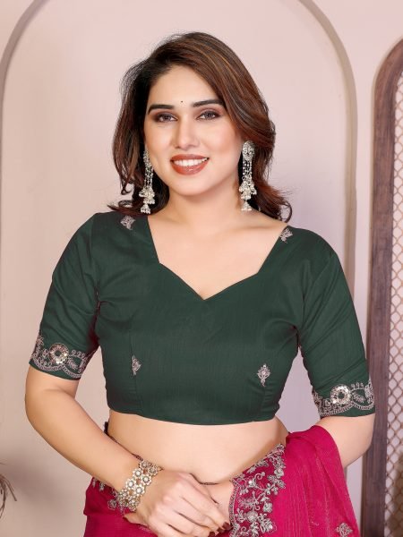 Opulent Hot Pink Chiffon Silk Party Wear Saree with Embroidered Banglory Silk Blouse Silk Sarees Wholesale