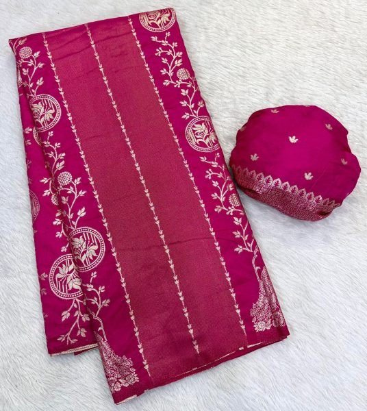 Opulent Rani Pink Designer Crepe Khadi Cotton Silk Saree with Peacock Zari Weaving Printed Cotton Sarees Wholesale