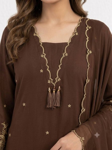 Opulent Rayon Top Palazzo Set with Embroidery Work and Border Latkan Dupatta For Women Ready To Wear Collection