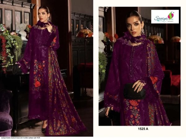 Opulent Royal Purple Rayon Cotton Embroidered Salwar Suit with Muslin Print Dupatta Pakistani Suits Wholesale