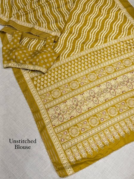 Opulent Yellow Designer Cotton Slub Saree with Leheriya Print Pallu For Wedding Printed Cotton Sarees Wholesale