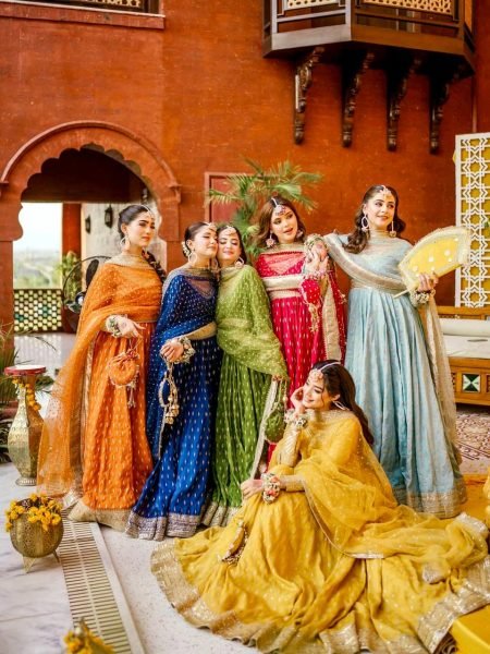 Orange Chinon Anarkali Dress With Tassel Sleeves And Dupatta Ready To Wear Collection
