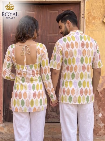 Organic Multicolor Diwali Special Matching Couple Clothing Set Couple Combo collection 