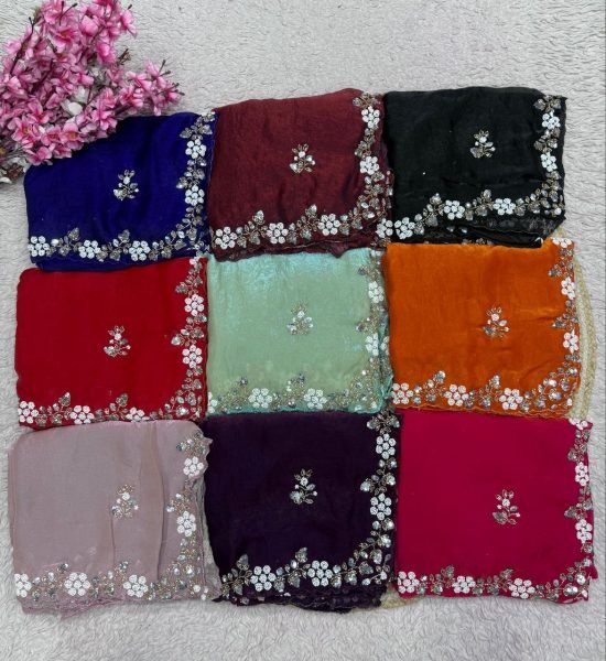 Organic Orange Fandy Satin Saree with Embroidered Blouse for Party Wear Bollywood Fancy Sarees Wholesale