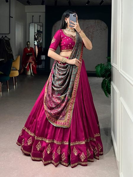 Organic Pink Wedding Wear Lehenga with Can Can Flair at Manufacturer Price Designer Lehenga Choli