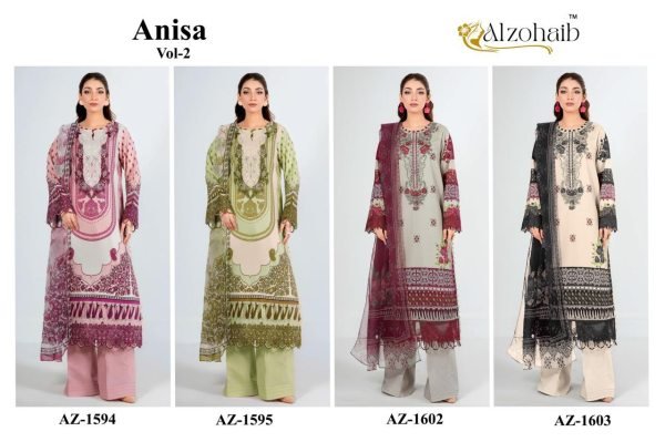 Organic Pista Cotton Patch Work Top with Semi Lawn Bottom at Pakistai Festival Pakistani Suits Wholesale