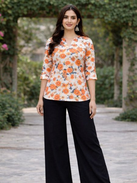 Organic Printed Rayon Co-ord Set with Relaxed Plazzo for Daily Wear