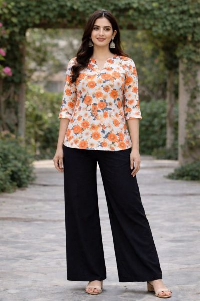 Organic Printed Rayon Co-ord Set with Relaxed Plazzo for Daily Wear CO ORD Sets