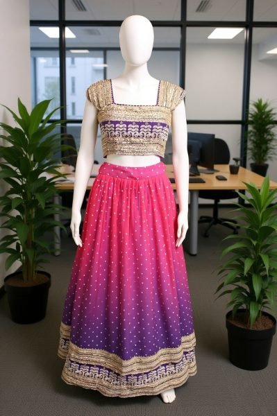 Organic Royal Purple Lehenga with Sequins and Cording Embroidery for Women Designer Lehenga Choli