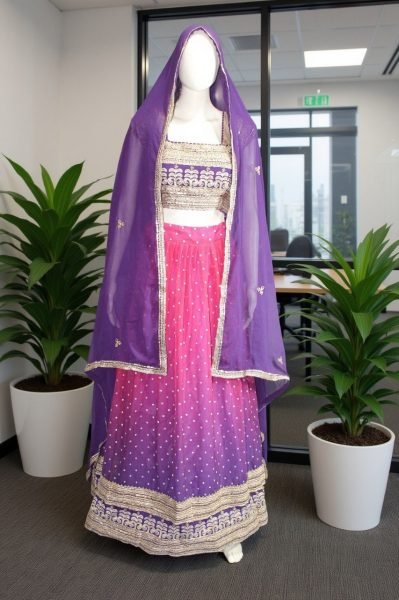 Organic Royal Purple Lehenga with Sequins and Cording Embroidery for Women Designer Lehenga Choli