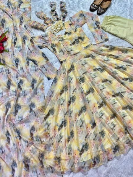 Organza Anarkali Kurti Pant   Dupatta Anarkali Kurtis 