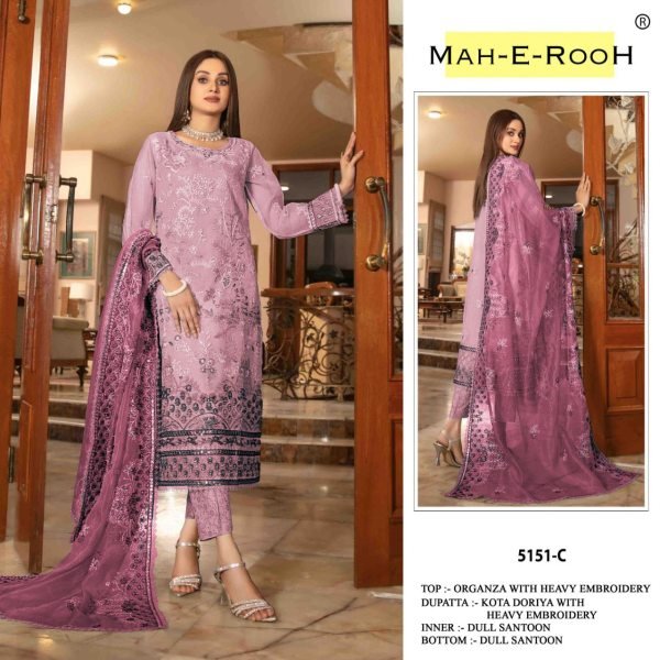 Organza Pakistani Salwar Suit with Hand Work & Multi Embroidery – Wholesale Retail at Lowest Price Pakistani Suits Wholesale