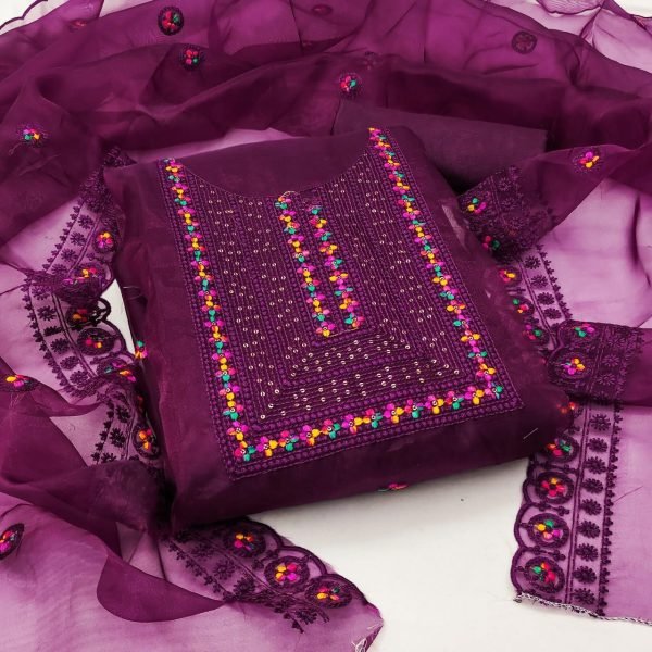 Organza Silk With Multi Work Dress Material Punjabi Dress Materials Wholesale