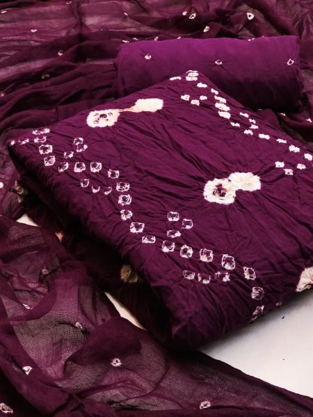 Original Bandhej Bandhani Rayon Kurti Set with Dupatta Festive Wear for Women Dress Material 