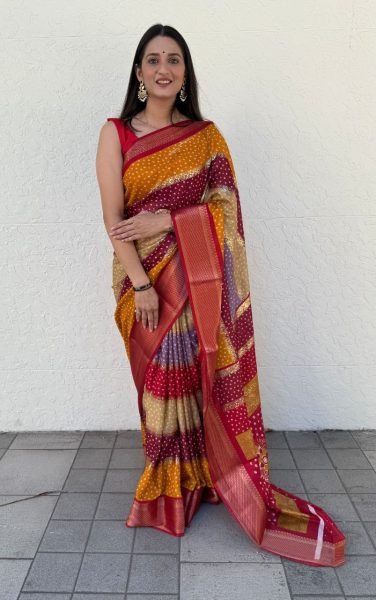 Original Dola Silk Saree with Jacquard Border Perfect for Occasions Ready Silk Sarees Wholesale