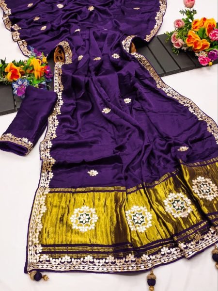 Original Gaji Silk Bandhani Saree with Gota Patti Handwork Perfect for Festive Elegance Bandhej Sarees Wholesale