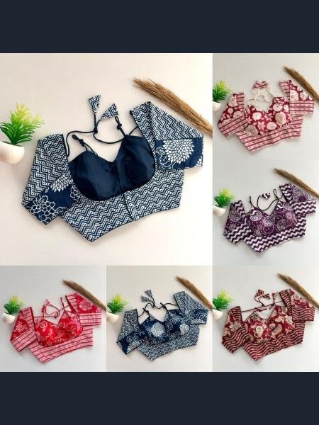 Original Handpainted Cotton Readymade Blouse At Wholesale Rates Sarees 