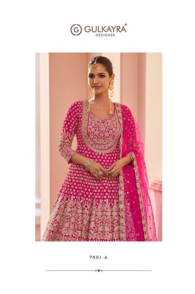 Orlith Rani Pink Top And Skirt Made Of Georgette Fabric From Gulkayra Designer Wedding Bridal Dress Wholesale