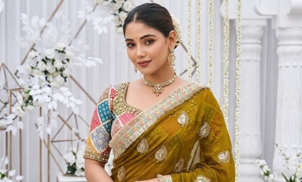 Ornate Mahendi Green Fendy Satin Saree with Heavy Embroidery and Sequins Work Designer Wedding Sarees Wholesale