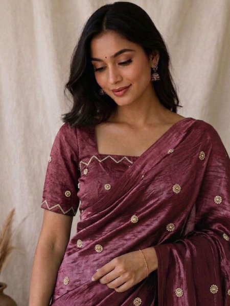 Ornate Maroon Festive Wear Saree with Heavy Handwork Blouse Sarees 