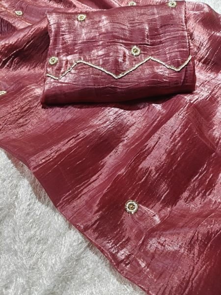 Ornate Maroon Festive Wear Saree with Heavy Handwork Blouse Silk Sarees Wholesale