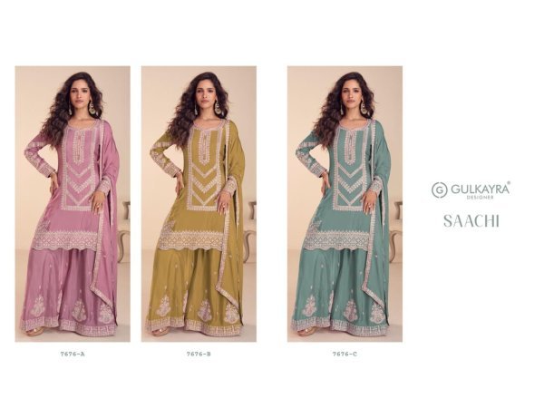Ornate Mustered Yellow Designer Real Chinon Plazzo Suit with Embroidery Work Designer Plazzo Salwar Suits Wholesale