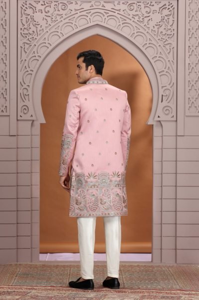 Ornate Pink Premium Party Wear Suit Set with Embroidered Bottom and Top Kurta Pajama Wholesale