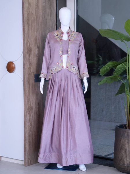 Ornate Purple Premium Zazu Silk Lehenga with Heavy Embroidery and Sequins Designer Lehenga Choli