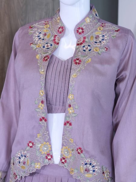 Ornate Purple Premium Zazu Silk Lehenga with Heavy Embroidery and Sequins Designer Lehenga Choli