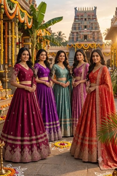 Ornate Rani Pink Designer Space Silk Lehenga Set with Fully Stitched Blouse Designer Lehenga Choli