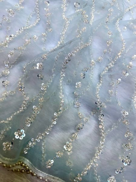 Ornate Sky Blue Soft Net Saree with Sequins Beads Embroidery For Wholesale Rate Bollywood Fancy Sarees Wholesale