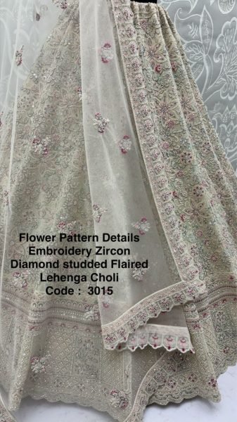 Ornate White Grand Flair Bridal Lehenga with Sequins and Diamond Work for Women Bridal Lehenga Choli